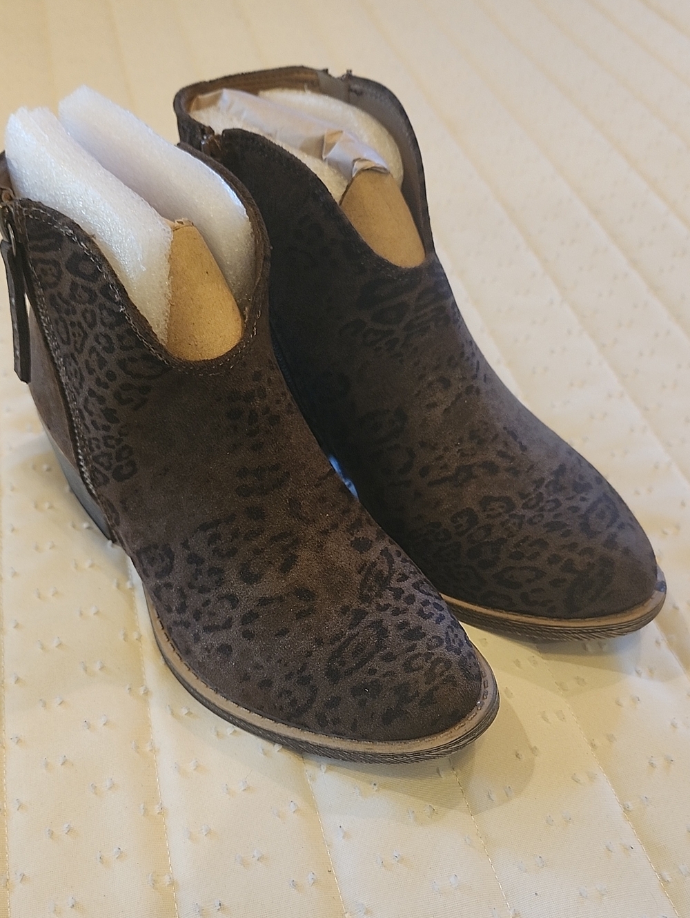 Women’s Leopard Print Suede Look Ankle Boots - Brown By VERY G Size 7 NWB